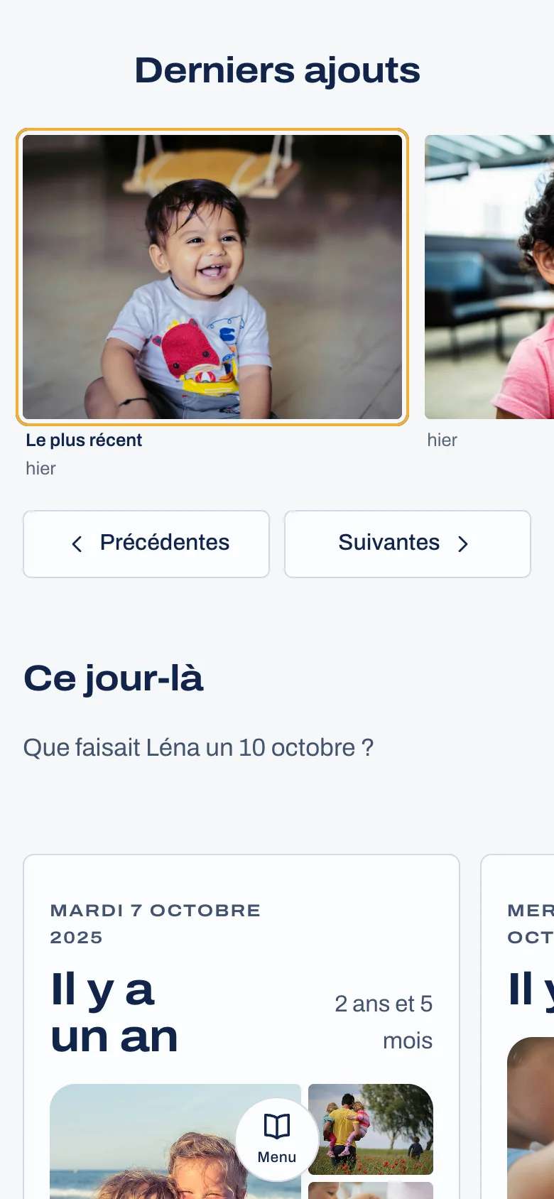 Le fil des mois, dans un carnet de démonstration